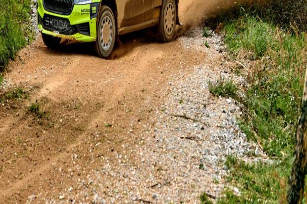 $!El Skoda Fabia RS Rally2 durante el test en Asturias