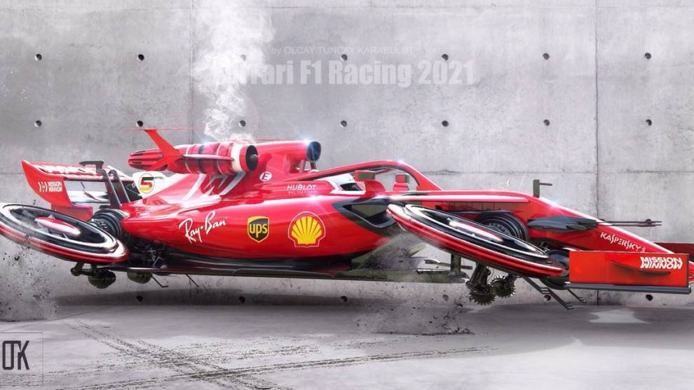 Así podría ser el Ferrari volador de Fórmula 1 en el futuro
