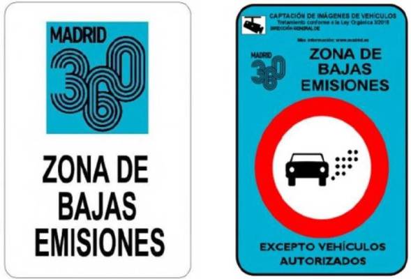 $!Señal de Zona de Bajas Emisiones de Madrid