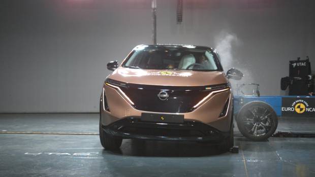 $!El Nissan Ariya durante el test Euro NCAP