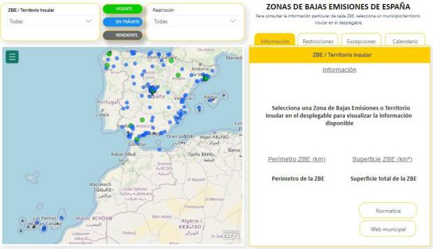 $!Mapa interactivo de las ZBE en España