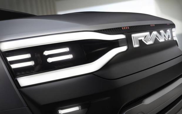 $!Ram 1500 Revolution Battery-electric Vehicle (BEV) Concept grille, badging and tuning fork headlight