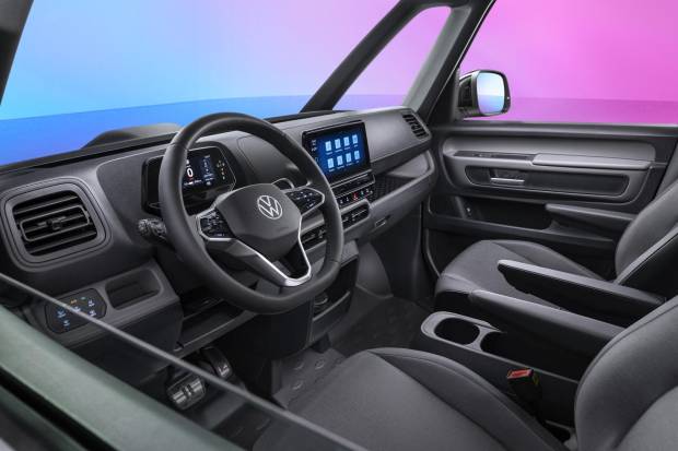 $!El interior del Volkswagen ID. Buzz apuesta por la digitalización y el minimalismo.