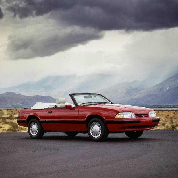 $!1989: For Mustang’s 25th anniversary, all cars produced between April 17, 1989, and April 17, 1990, sport the familiar running horse on the dashboard with “25 Years” inscribed underneath