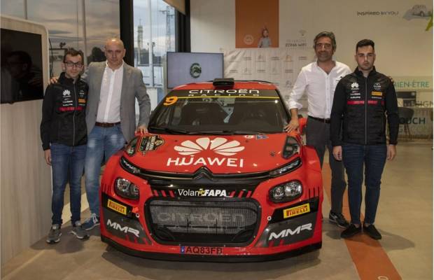 $!Ángel Vela, José A. López Tens, José P. Fontes y Diego Ruiloba en la presentación del equipo Citroën Rally Team.