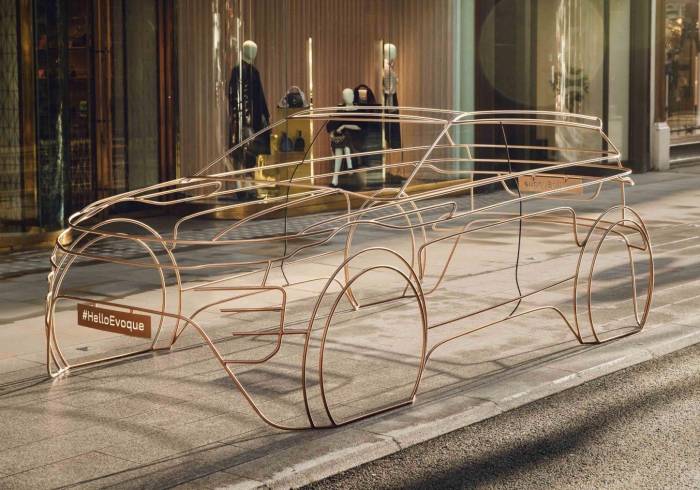 Land Rover expone varias esculturas de su nuevo Range Rover Evoque en Londres