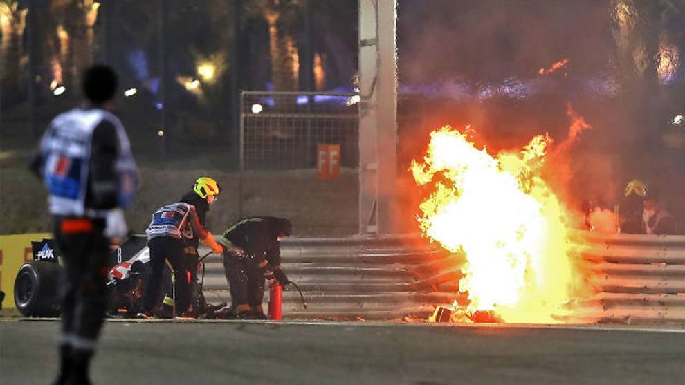 Grosjean seguirá en el hospital y quiere correr en Abu Dhabi