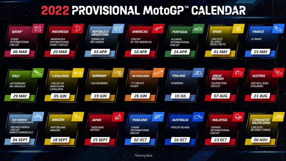 MotoGP presenta el calendario más largo de su historia