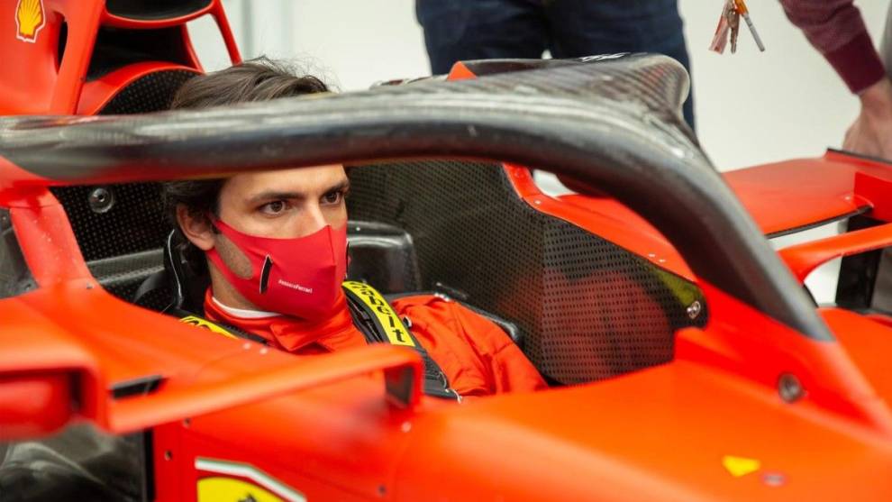 Sainz prueba el Ferrari en el simulador