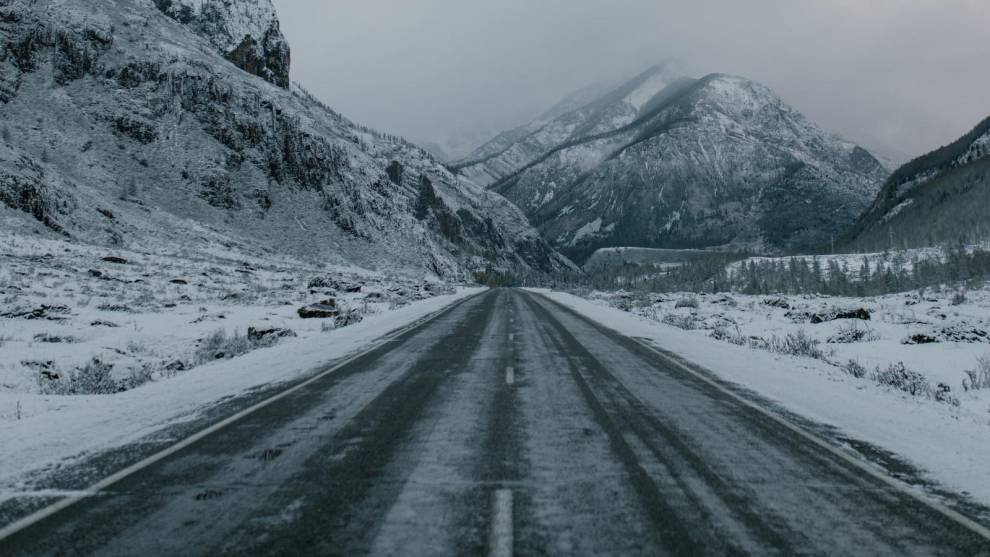 Una carretera nevada