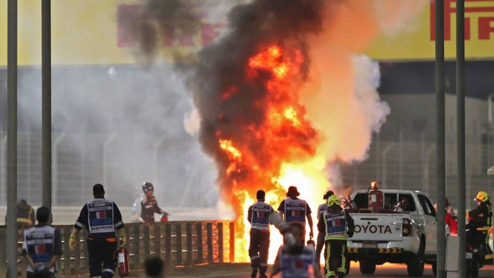 Brutal accidente en la salida del GP de Bahrein de F1
